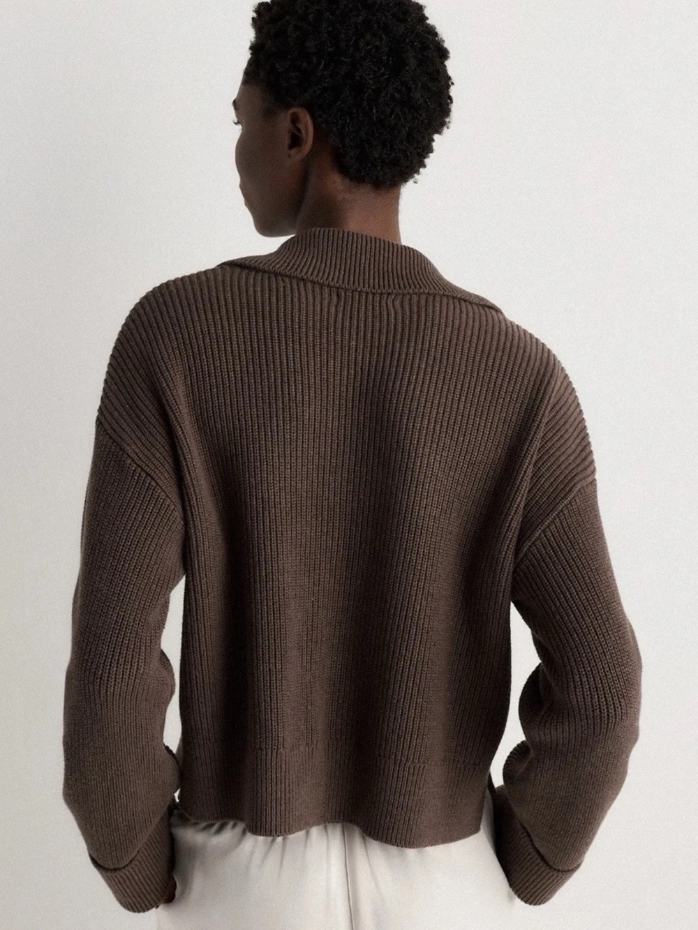Quince 100% Organic Cotton Fisherman Collared Cardigan - Picture 3 of 5